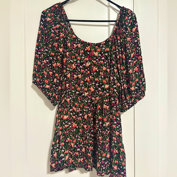 Como Blu Floral Off the Shoulder Summer Top Half Sleeve Shirt Plus Size 2X - Picture 1 of 7